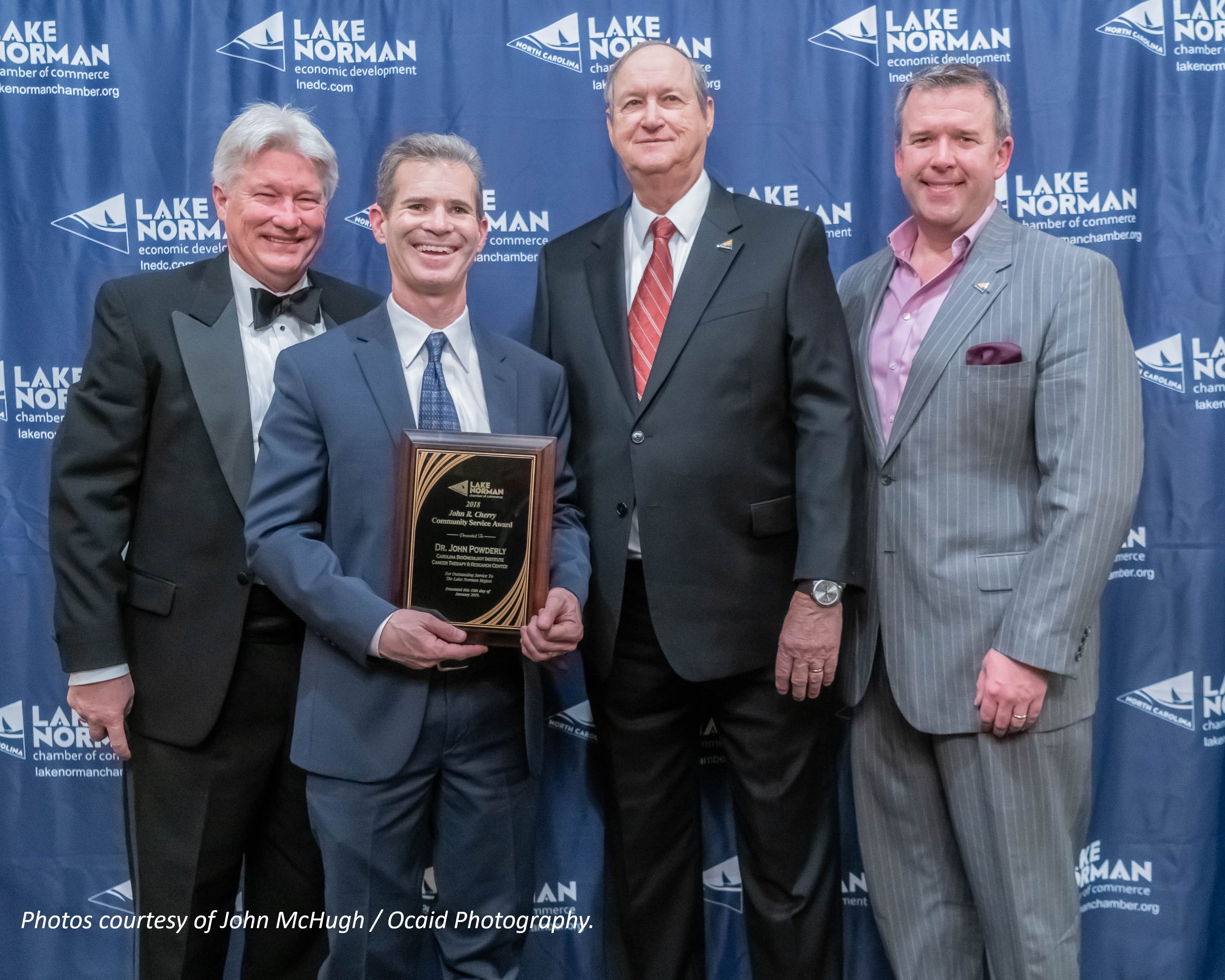 JP winning the Lake Norman Chamber Award Cherry